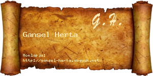 Gansel Herta névjegykártya